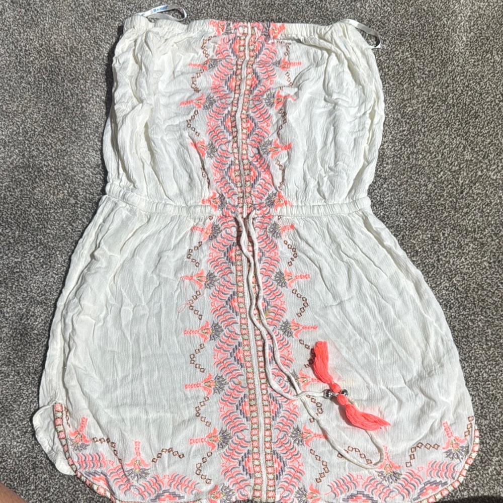 Blue Island White and Pink Swim Coverup